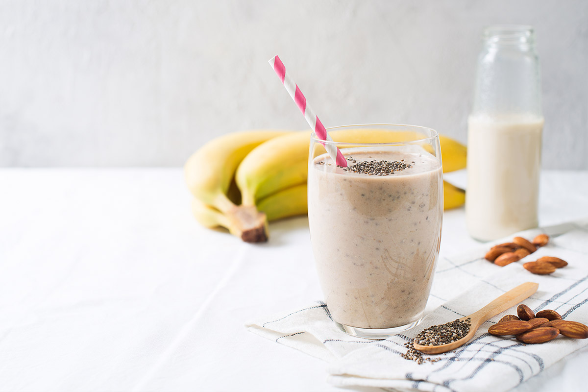 batido de chía y plátano